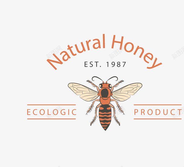 创意蜂蜜图标png_新图网 https://ixintu.com 图标 字母图案 甜甜的 翅膀 蜂蜜 蜜蜂 飞行动物