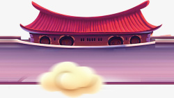 紫色房子紫色中国风古代房子高清图片