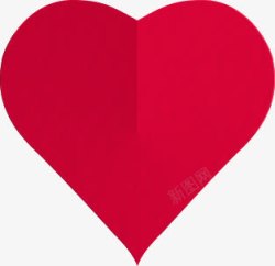 红色丝带与爱心手绘红色有折痕的爱心形状高清图片