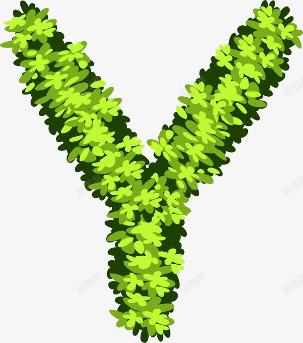 手绘绿色植物花卉创意英文字母Ypng免抠素材_新图网 https://ixintu.com 26个字母 3D字母 字体设计 广告字母 彩色字母 立体字母 绿色小花 绿色花瓣创意字母 艺术字 花瓣创意字母 英文字母Y