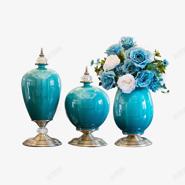 新中式蓝色花瓶png免抠素材_新图网 https://ixintu.com 产品实物 创意花瓶 花装饰品 陶瓷宝莲灯