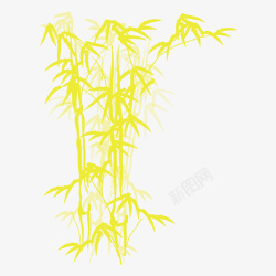金色竹子一大片金色的竹子带几片竹叶卡通矢量图高清图片
