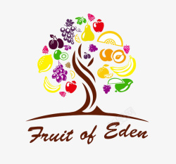 富水果标志果树logo图标高清图片