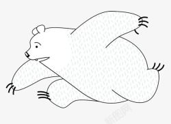 简约卡通动物形象逃跑的北极熊简素材