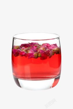 红色玻璃烛台玫瑰花茶高清图片