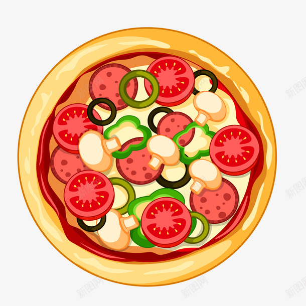 黄色圆弧披萨美食元素png免抠素材_新图网 https://ixintu.com 卡通插画 圆弧 快餐 披萨 美味 美食 食物 黄色
