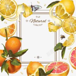 赣南橙子海报复古橙子柠檬蜂蜜背景高清图片
