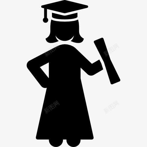 毕业的女人图标png_新图网 https://ixintu.com 人 大学 女 学位 学士 毕业 职业生涯