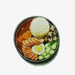 韩式米饭套餐手绘画片素材