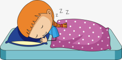 晚安免扣PNG可爱卡通睡觉女生高清图片