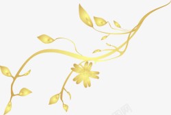 金色妖娆花朵枝叶招聘素材