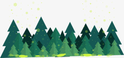 植树节卡通绿苗平面卡通树林树丛丛林手绘绿色卡高清图片