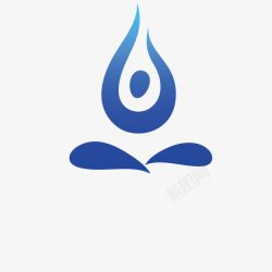瑜伽俱乐部蓝色渐变健身俱乐部logo图标高清图片
