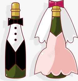 新婚礼服婚礼装饰香槟酒瓶高清图片