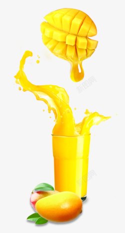 黄色芒果汁芒果汁高清图片