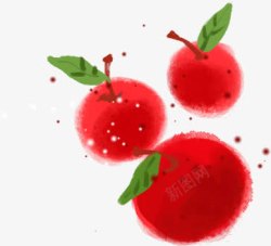 手绘红色樱桃水果素材