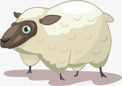 可爱胖胖的手绘卡通动物小绵羊高清图片