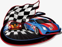 格子旗素材格子旗和赛车高清图片