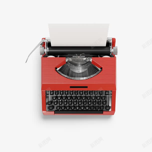红色打字机png免抠素材_新图网 https://ixintu.com 古董 字母 打字机 敲击 白色 科技 红色 英文