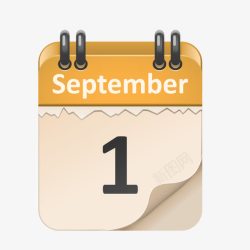 9月1号手绘日历图标高清图片