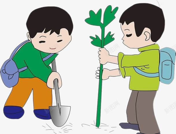 植树节日png免抠素材_新图网 https://ixintu.com 学校 学生 植树节 种树