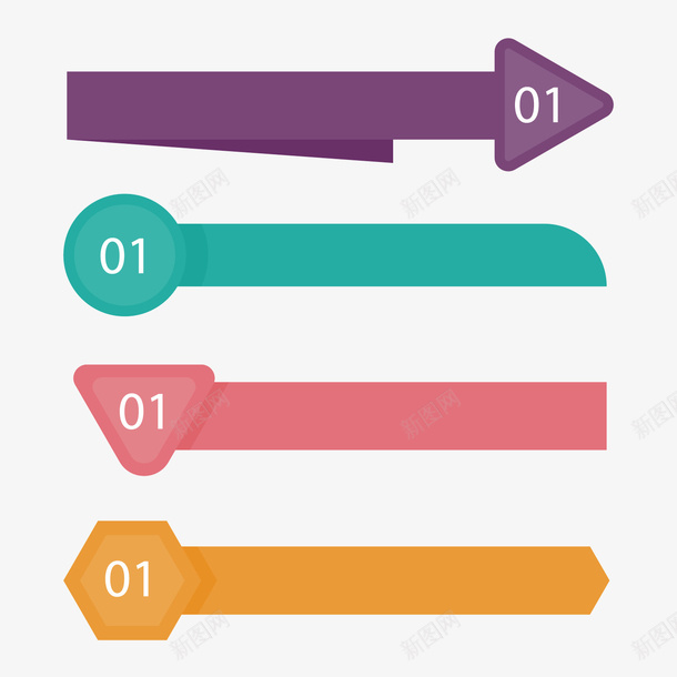 彩色数据标签矢量图ai免抠素材_新图网 https://ixintu.com 图像 图形 彩色 扁平化 数字 数据 标注 标签 矢量图
