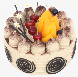 黄桃蛋糕激情摩卡奶油蛋糕高清图片
