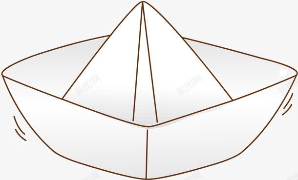 玩具纸船png免抠素材_新图网 https://ixintu.com 卡通 手绘 折纸 玩具 白色 纸船 线条