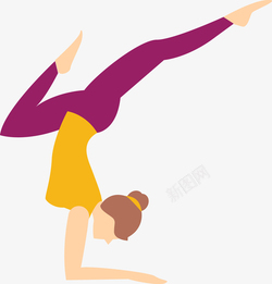印度泰姬陵手绘插画卡通瑜伽姿势图高清图片