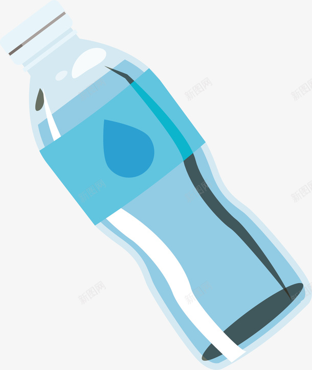 瓶装的矿泉水矢量图ai免抠素材_新图网 https://ixintu.com 卡通 塑料瓶 手绘 瓶装 蓝色 饮用水 矢量图