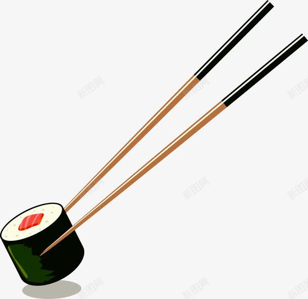 筷子夹寿司png免抠素材_新图网 https://ixintu.com 卡通 夹菜 寿司 日本美食 矢量图案 筷子 餐饮
