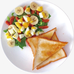 清新饮食健康的果蔬沙拉早餐高清图片