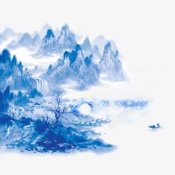 中国画意境山水中国画高清图片