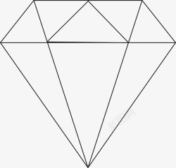 手绘几何图形线条钻石矢量图高清图片