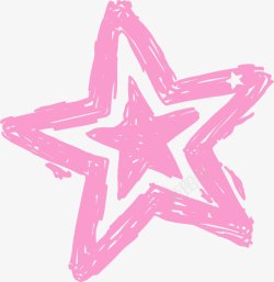 星星状粉色手绘五角星高清图片