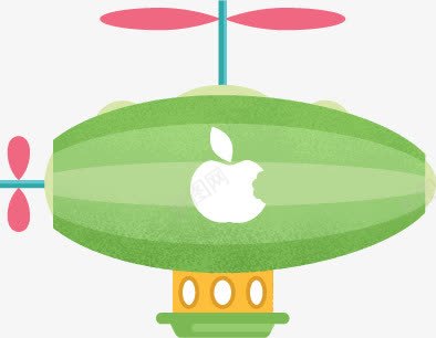 卡通热气球苹果标志png免抠素材_新图网 https://ixintu.com 卡通 标志 热气球 苹果