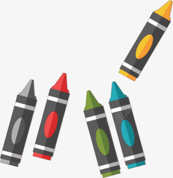 美术蜡笔教育美术彩色蜡笔矢量图高清图片