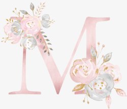 花朵字母M素材