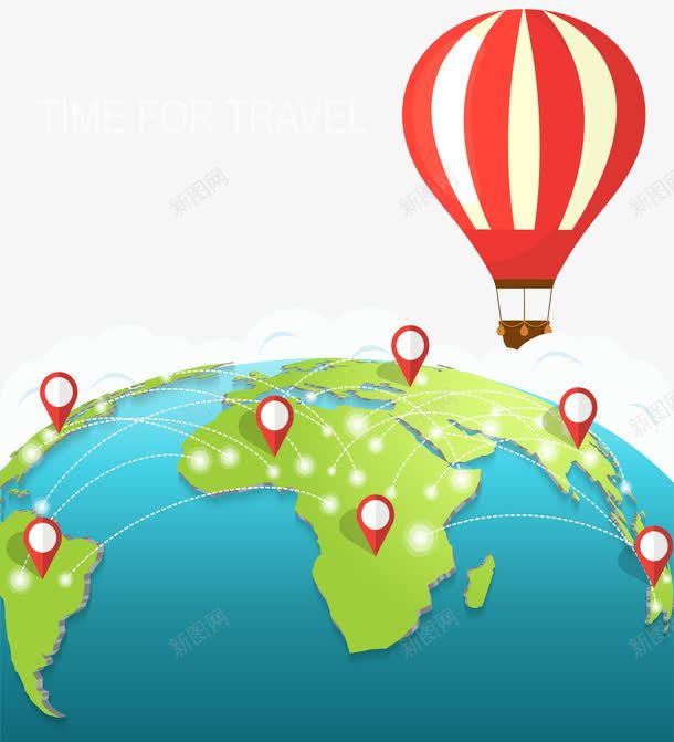 乘坐热气球去旅行png免抠素材_新图网 https://ixintu.com 我的旅行梦 毕业旅行 热气球 环球旅行 矢量png 红色热气球