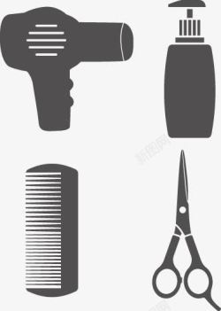 美发工具矢量图素材