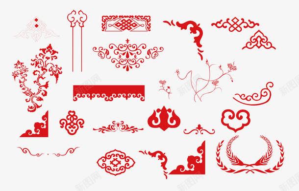 中国风边框png免抠素材_新图网 https://ixintu.com 中国传统纹样 中国传统纹案 中国风边框 图案 花纹 装饰