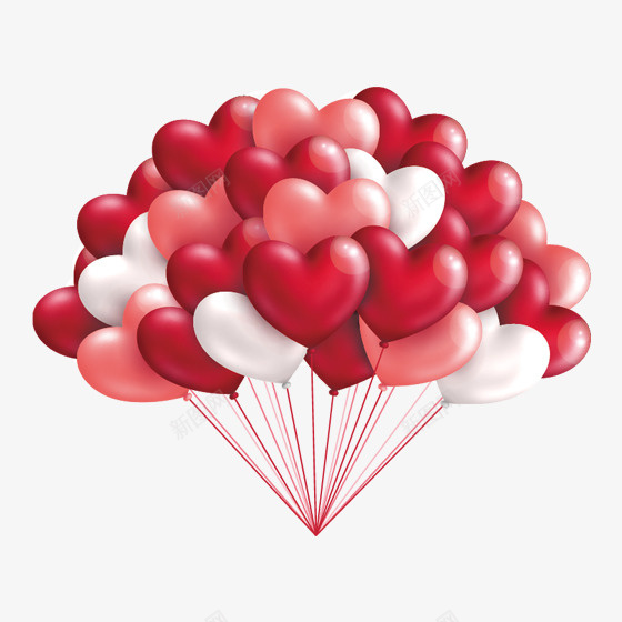 红色圆弧心形气球元素png免抠素材_新图网 https://ixintu.com 三角形 光泽 几何 创意 圆弧 悬挂 立体 红色 绳子 质感