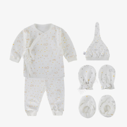 新生儿春款新品婴儿用品内衣套装高清图片