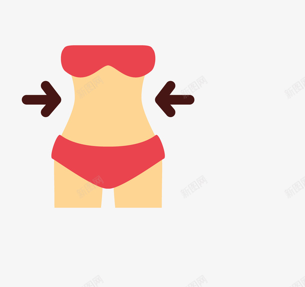 健身的女人身材元素png免抠素材_新图网 https://ixintu.com 健身 减肥瘦身 卡通手绘 女人 箭头 美女腰 苗条的女生 装饰图