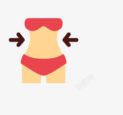 肥瘦女人健身的女人身材元素高清图片