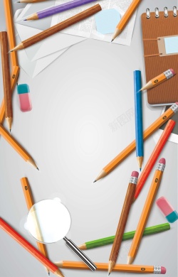 乱放彩色乱放的铅笔背景矢量图高清图片