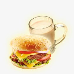 奶茶汉堡汉堡奶茶店宣传单高清图片