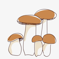 木耳廋肉面卡通蘑菇手绘高清图片