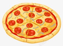 卡通手绘奇异果披萨手绘披萨高清图片