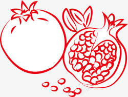 绘画果子红色石榴高清图片